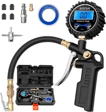 AstroAI Digital Tire Pressure Gauge with Inflator, 3-250 PSI Air Chuck &... 