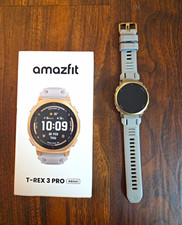 Amazfit T-Rex 3 Pro 44mm GPS Smartwatch 32GB HR Sleep, White/Gold