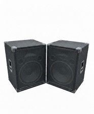 Pair Professional 15" Passive PA DJ Speakers Carpeted Cabinets Stage Monitors