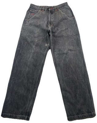 Vintage Johnny Blaze Cobra Faded Black Denim Jeans Wide Leg Men's