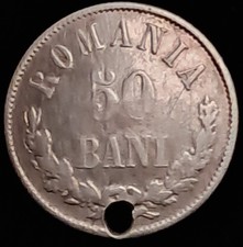 Romania Silver 50 Bani 1873