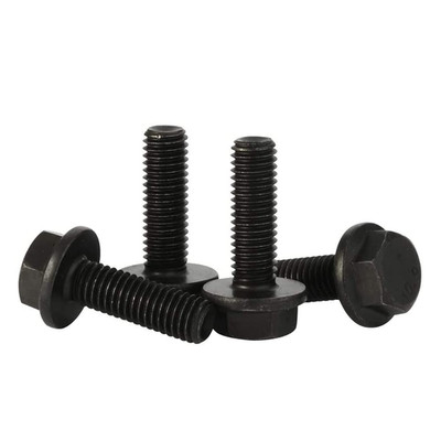 M10 x 25mm Flanged Hex Head Bolts Flange Hexagon Screws, Full Thread, Alloy S...