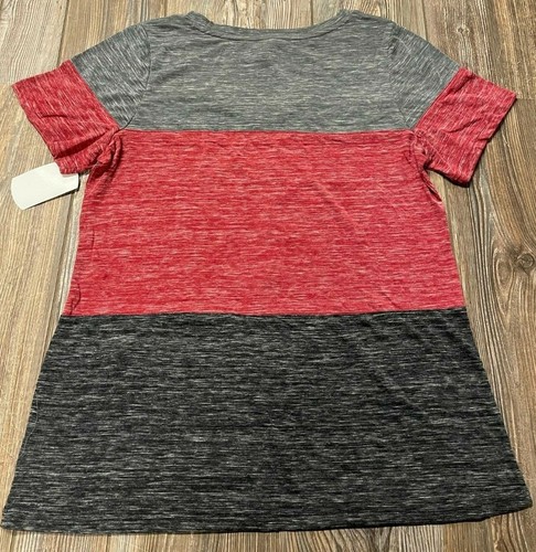 New w/Tag Womens USC Gamecocks Cute Tri-Color V-Neck Short Sleeve Shirt Sz Large - Picture 4 of 4