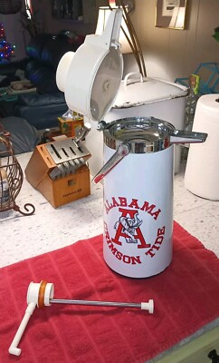 #ad #ad Vintage ALABAMA CRIMSON TIDE Air Pump Pressure Power Pot Thermos Drink Dispenser $34.99