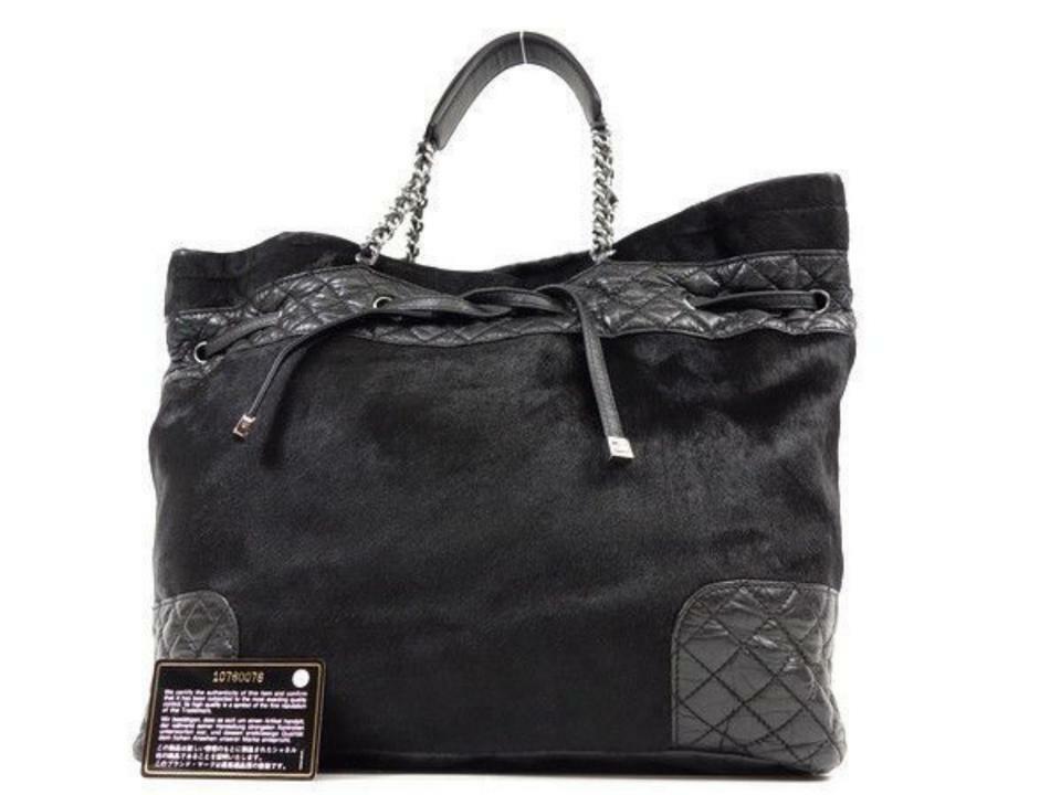 Chanel Quilted Lambskin Pony Hair Chain Tote 2321… - image 1