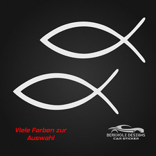 2 x ICHTHYS Fisch Aufkleber Jesus Autoaufkleber Kirchensticker