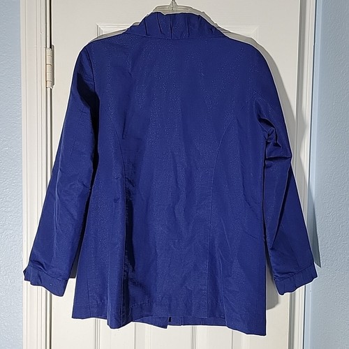 Chicos Jacket Womens Medium (1) Blue Sparkly Academia Lagenlook Career Blazer - Picture 2 of 11