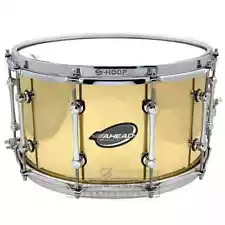Ahead 3mm Cast Bell Brass Snare Drum 14x8 Polished w/Trick Throw-Off