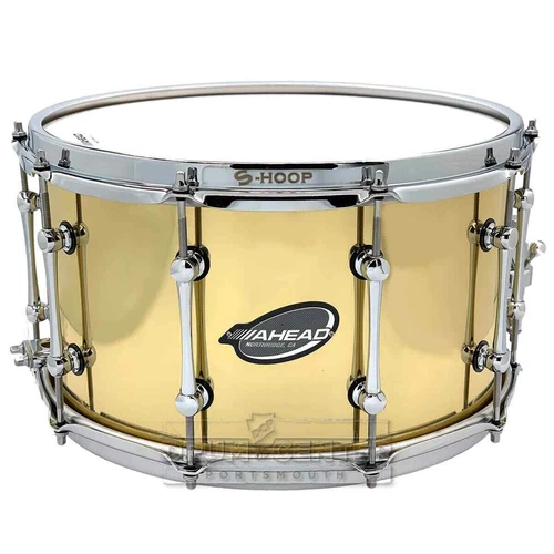 Ahead 3mm Cast Bell Brass Snare Drum 14x8 Polished w/Trick Throw-Off