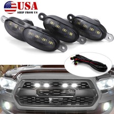 4 Piezas Rejilla Frontal Luz de Señal LED Parrilla Lente Ahumada Lámpara Blanca Luces de Correr