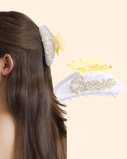 Rhinestone Hair Claw Clips for Women - Acrylic Queen Pattern Claw for Girls，L...