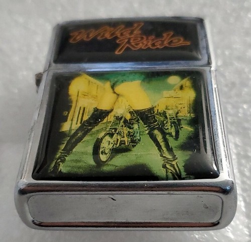 Vintage Cigarette Lighter Anamel Wild Ride with Flints - Picture 5 of 6