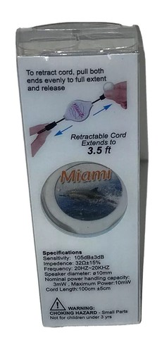 Miami Earbuds Wired ANDREW Personalized In-Ear Headphones Dolphins Name - 第 2/10 張圖片