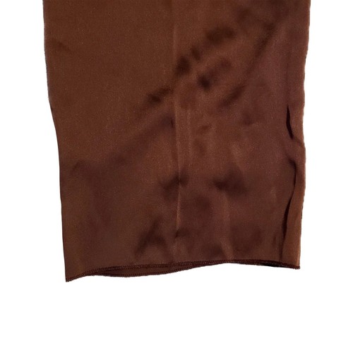 Badgley Mischka NWT $500 Copper Brown Hi-Rise Wide Leg Long Silk Pants, Size 14 - Picture 6 of 8