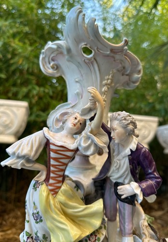 ANTICO VASO FIGURATIVO PORCELLANA RICHARD ECKERT CO FIORI PRIMAVERA CENTROTAVOLA - Foto 21 di 24