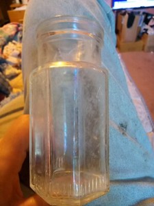 H.J.HEINZ CO.423 OCTAGON CLEAR GLASS KETCHUP CONDIMENT BOTTLE 5.25''