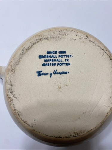 Ancien bol mélangeur à rayures en céramique Marshall Pottery Texas - Photo 11/12