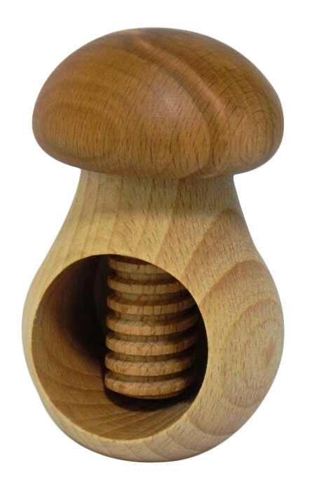 2 Schiaccianoci In Legno Di Faggio Naturale - Design A Fungo Rosso - Manuali E Resistenti - Foto 8