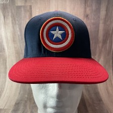 Marvel Captain America Shield Navy Red Adjustable Snapback Hat Cap Avengers