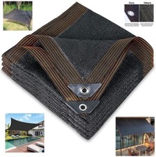 Lona de malla parasol 10x20 pies 50 % tela de sombra negra con ojal cubierta para plantas de jardín