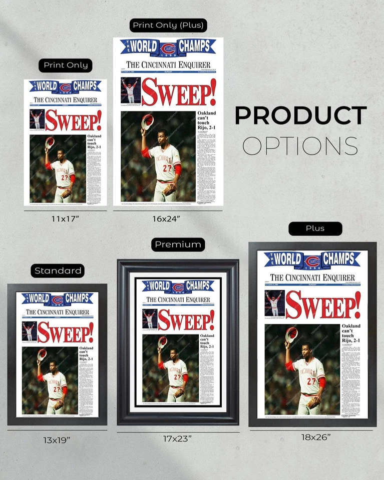 1990 Cincinnati Reds World Series Champions Framed Front Page Newspaper Print - Image 4 of 4