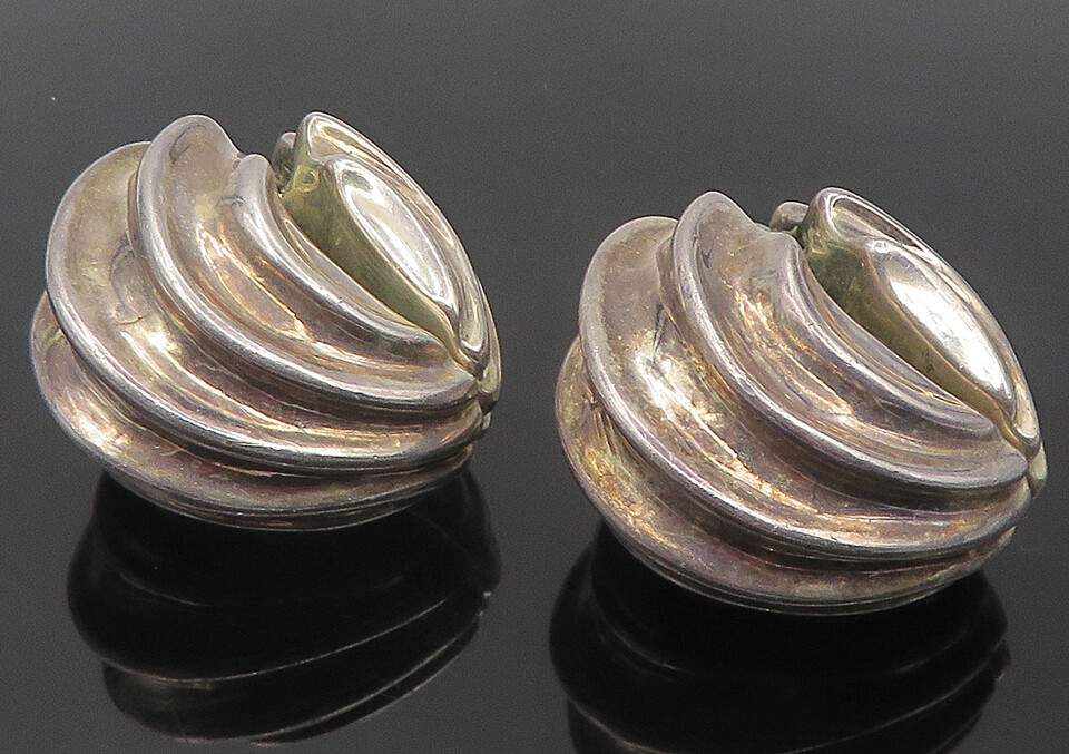 JORDAN SCHLANGER 925 Silver Vintage Scalloped Non Pierce