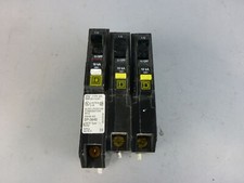  Lot of 3 Square D Circuit Breakers 15A 1P 120V