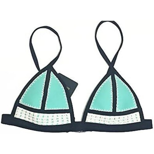 Women's Wet suit Neoprene Bikini Stitch Crochet Triangle Top Brazilian Swimsuit - Picture 5 of 40