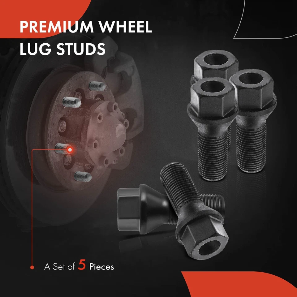 5x Pernos de tuerca de rueda M14-1.25 para BMW 118i 235i 330e 340i 435i 530i Mini Cooper Foto 3 de 4