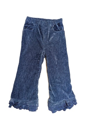 Gr.110 *Neu Mädchen Blaue Gefütterte Fleece Schlaghose, Winter schicke Hose