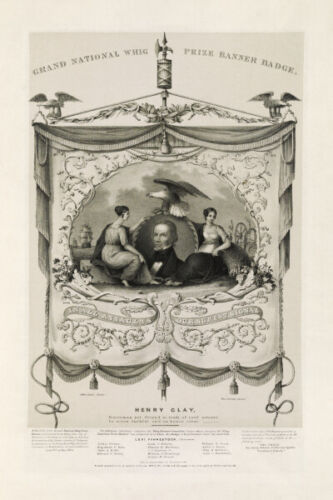Poster: Grand National Whig Prize Banner Badge, 1844 - Picture 1 of 1