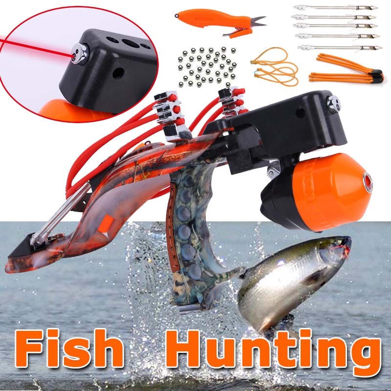 Hunting Slingshot Fishing Bow Catapult Shooting Outdoor Folding Laser Sling Shot Hunting Slingshot Fishing Bow Catapult Shooting Outdoor Folding Laser Sling Shot