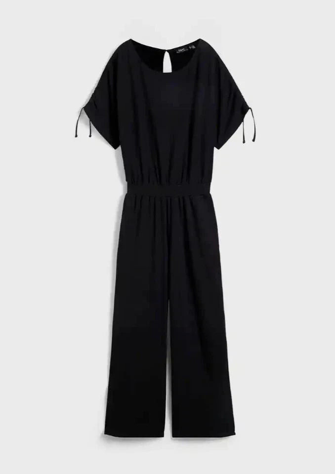 Jumpsuit schwarz Damen Overall Hosenanzug 36/38 - 56/58  -XXXL Einteiler 164 Neu - Bild 2 von 4