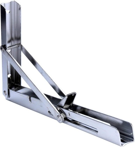 2Pack Heavy Duty Shelf Stainless Bench Table Folding Bracket Support 660lb/300kg - Picture 5 of 9