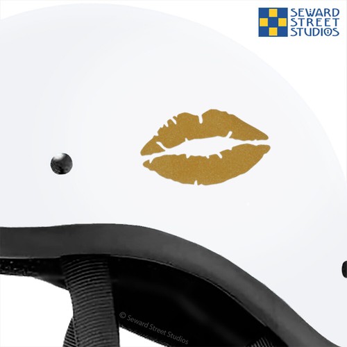 Calcomanía reflectante para casco de bicicleta labios, pegatina para besos con lápiz labial 1,50""h x 2,75""w - #992R - Imagen 33 de 64