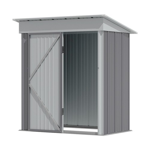 8 x 6ft Metal Shed Outdoor Garden Shed Tool Storage with Sliding Door Pent Roof - Picture 15 of 17