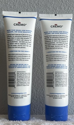 2X Cremo Men's Styling Beard Cream (Thickening)-118ml/4 oz-Sealed Under Cap-New - Picture 3 of 3