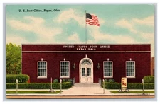 United States Post Office, Bryan Ohio OH Postcard 31253