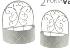 2 PORTA VASO DA APPENDERE SOSPESO APPESO PIANTE FIORI BIANCO CASA GIARDINO 38/29
