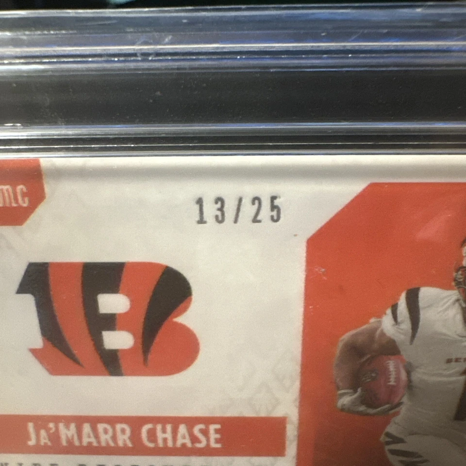 13/25 Ja’marr Chase Prime Blue 2021 Panini Phoenix Rookie Memorabilia POP 1 - Image 3 of 4