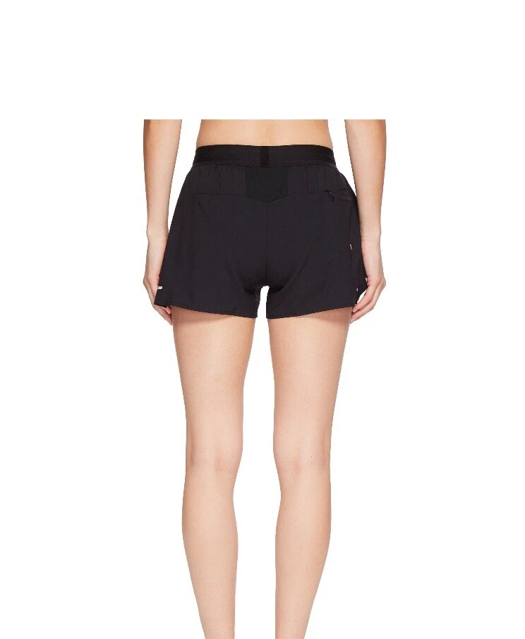 Pantalones cortos para mujer Asics 3,5 pulgadas tejidos rendimiento negros XL (12-14) mecha de humedad nuevos Foto 3 de 4