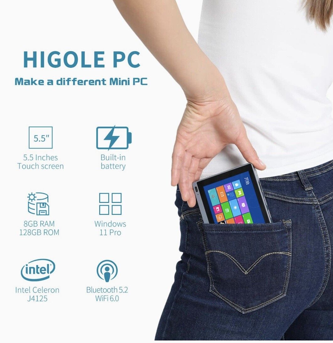 HIGOLEPC Mini PC Windows 11 PRO, Intel Celeron J4125 Mini HIGOLEPC Mini PC Windows 11 PRO, Intel Celeron J4125 Mini