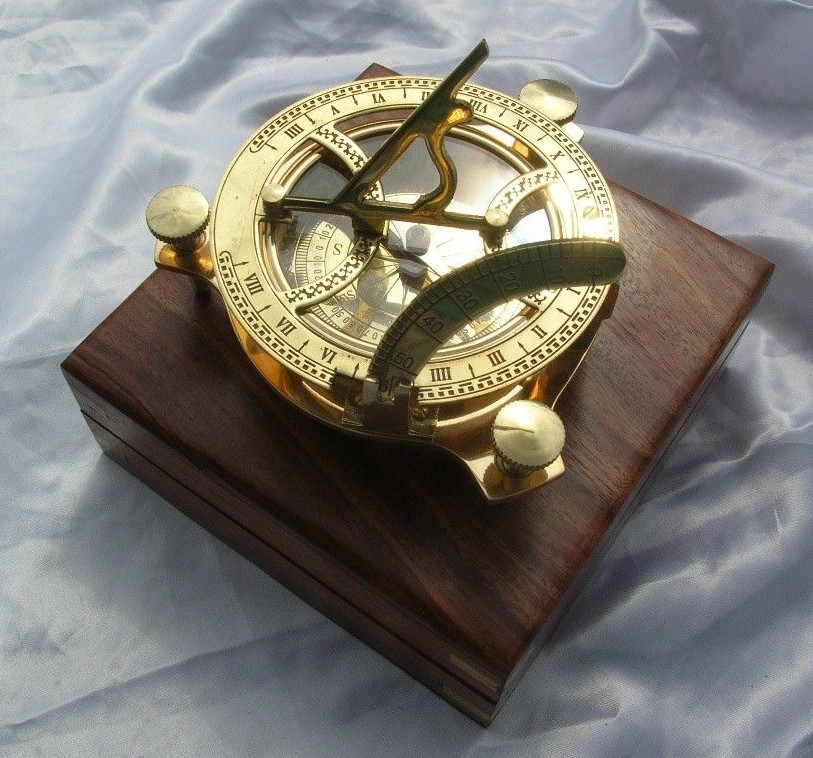 Bussola Con Meridiana In Ottone - 7.6 Cm, Funzionale, Con Scatola Di Legno - Foto 6