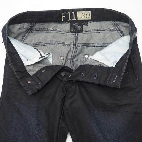 Industrie F11 Jeans Mens W30 x L3 1 Button Fly Low Rise Straight Leg Dark Blue - Picture 8 of 14