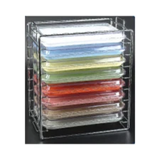 CHROME TRAY RACK FOR SIZE B TRAY & LID 8 LEVELS LONG SIDE LOADING