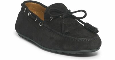 Ralph Lauren Italy Mens Harold Charcoal Leather Suede Tassel 