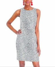J. Crew Basket weave 100% Cotton Sheath Dress Animal Print Lined Size 0