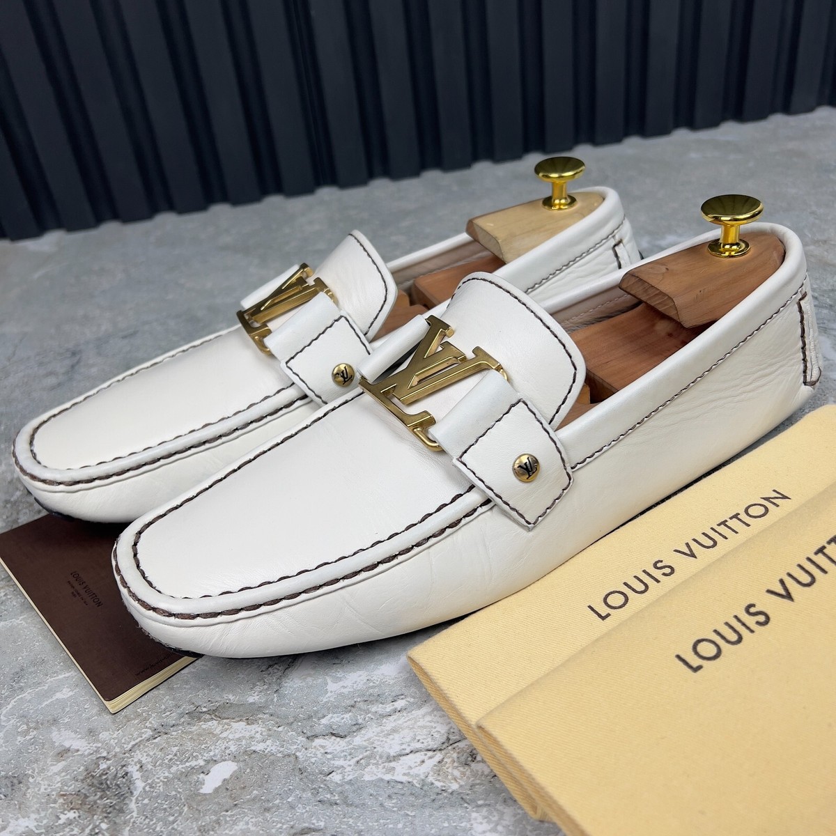 Louis Vuitton Monte Carlo Moccasins White Leather 8 LV or 9 US or