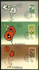 Israel 238-240 Flowers: White lily, Hollyhock, Tulips, 1963 Maximum Card