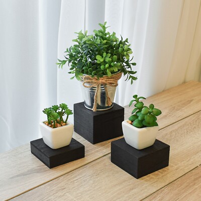 neuxi Customizable Wooden Display Risers Set - 3 Different Height